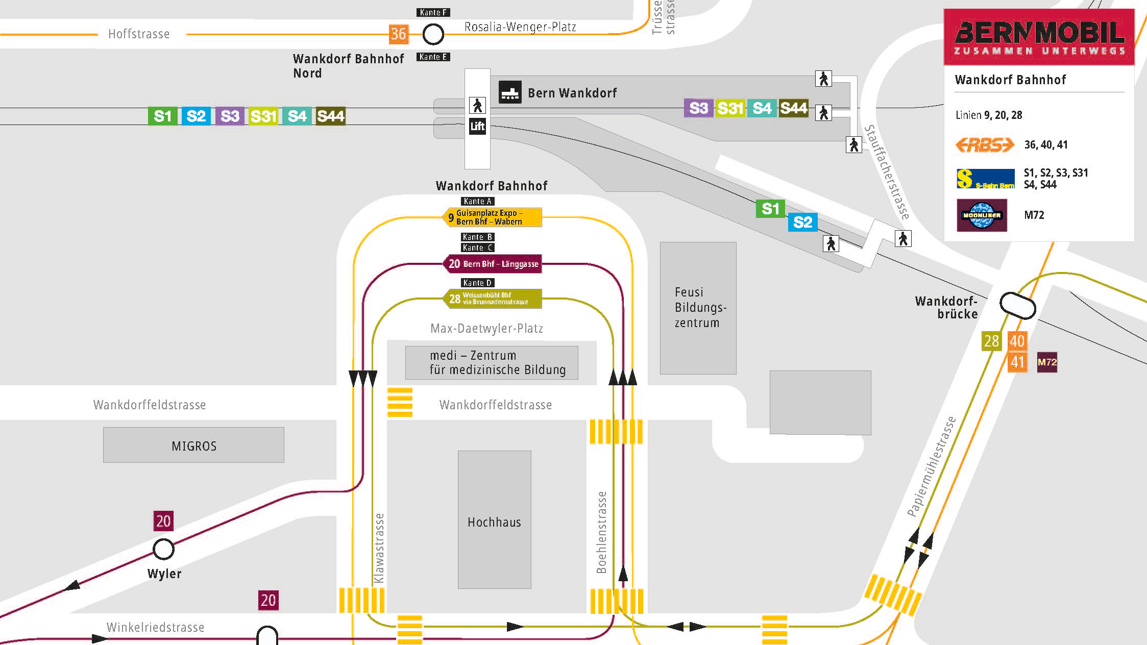 Kantenplan Wankdorf Bahnhof 2025