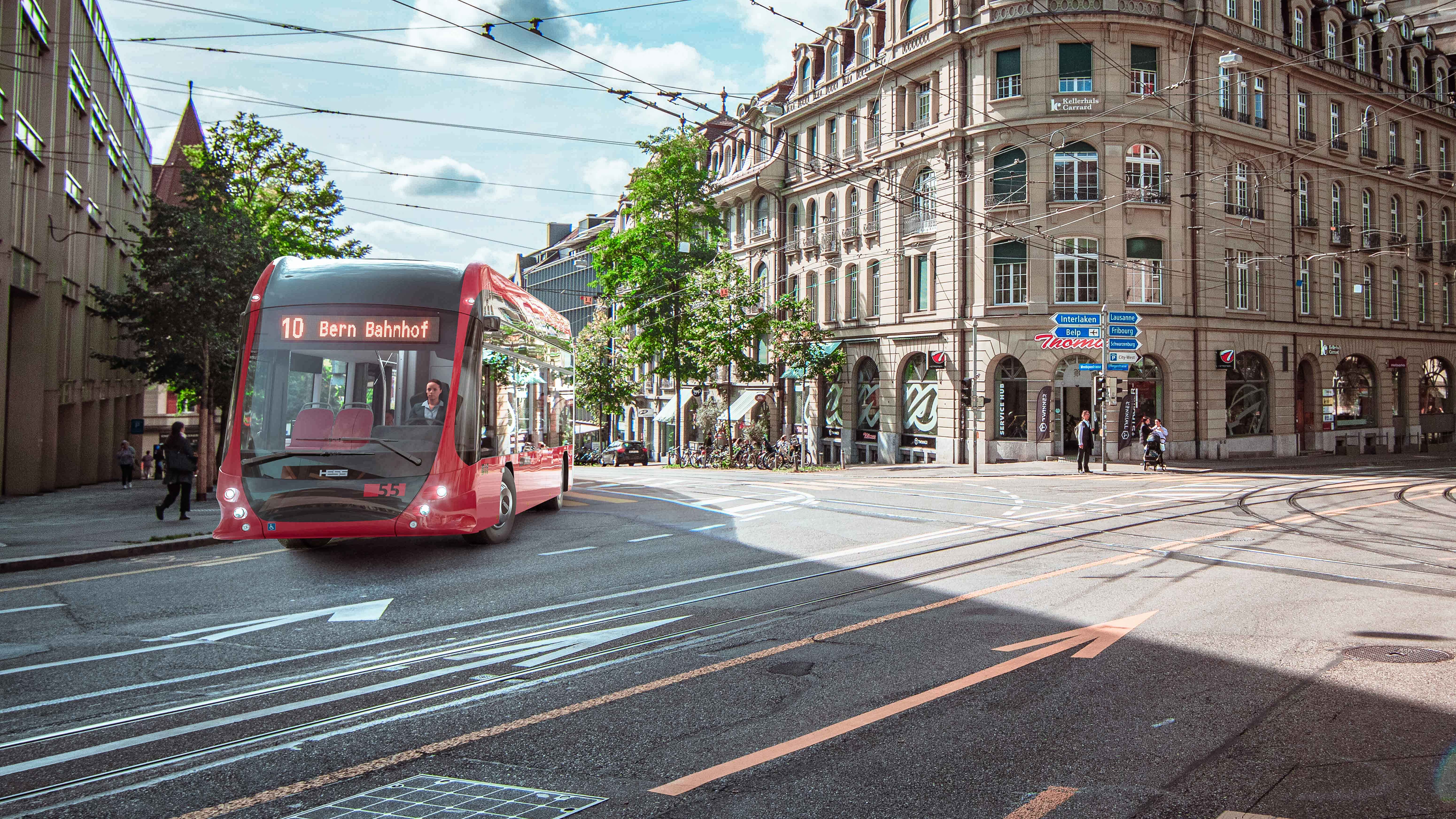 Doppelgelenktrolleybus am Hirschengraben