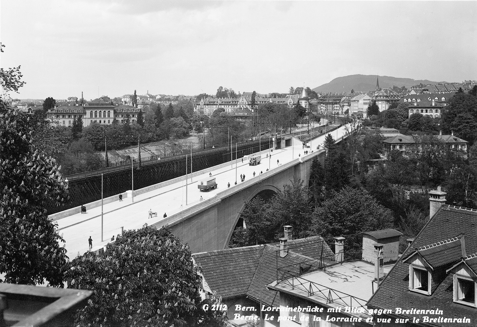 Lorrainebrücke mit Blick gegen Breitenrain, 1930